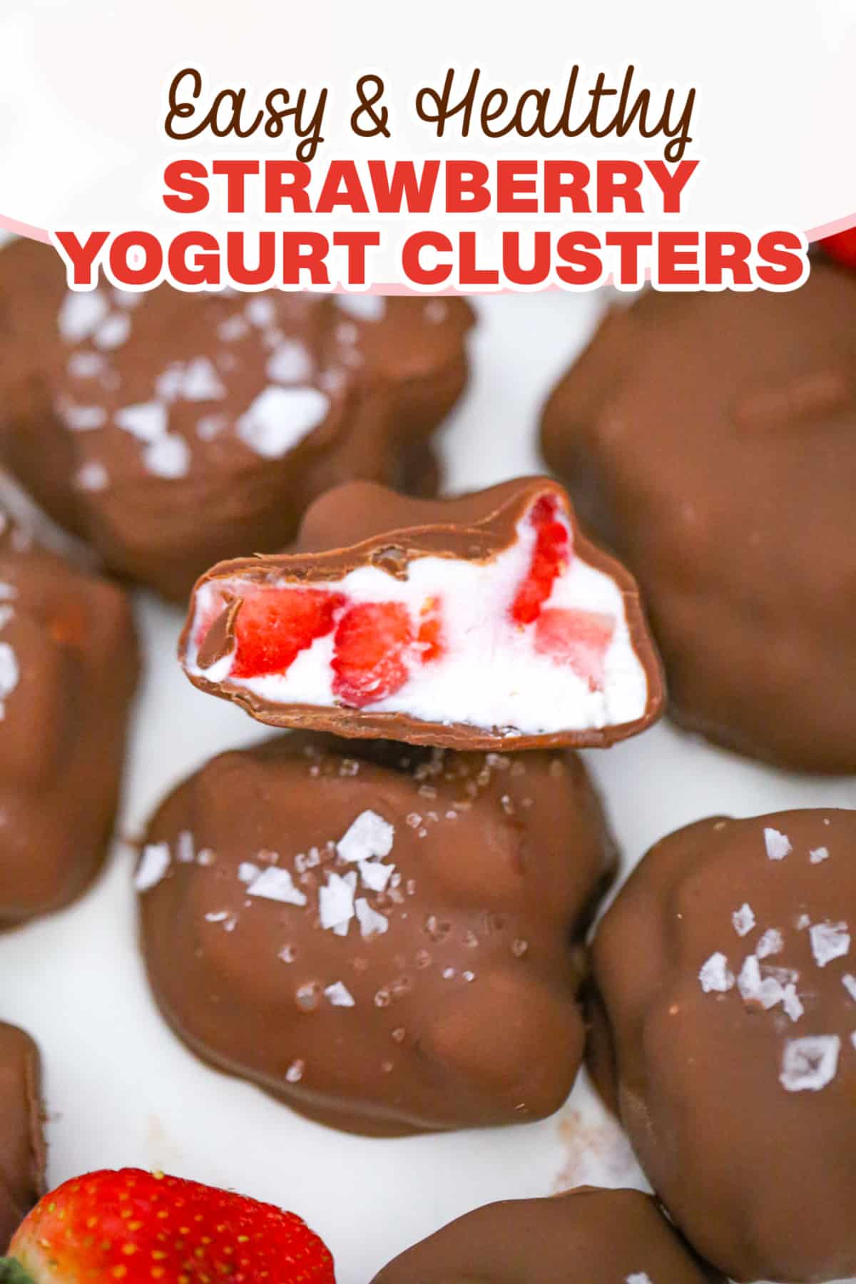 Easy Frozen Strawberry Yogurt Clusters