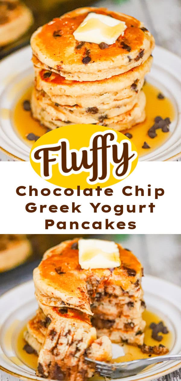 Fluffy Chocolate Chip Greek Yogurt Pancakes