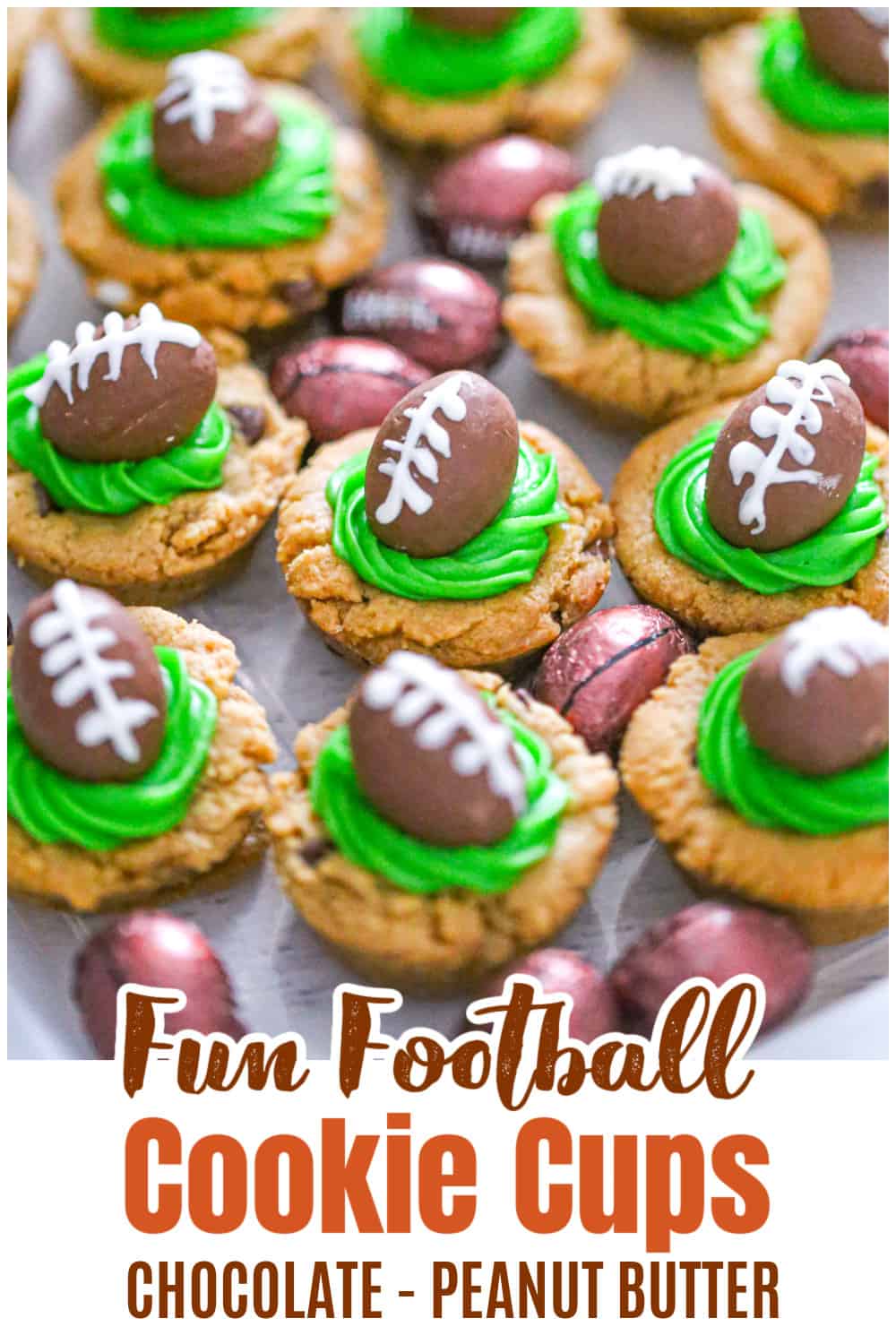 Chocolate Football Peanut Butter Cookies