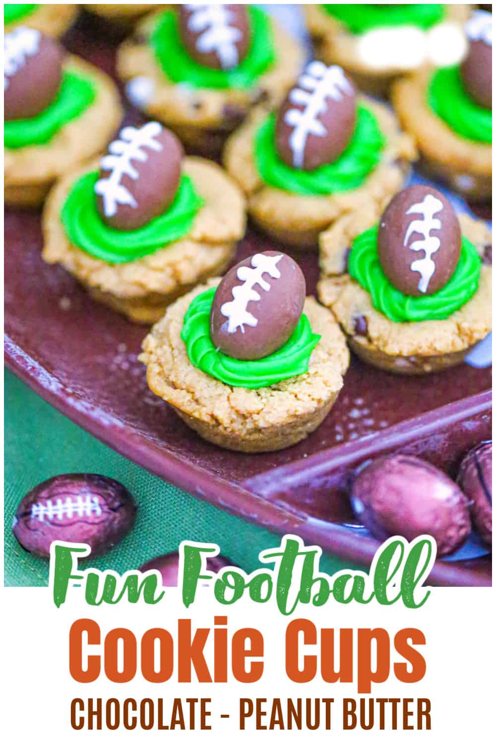 Chocolate Football Peanut Butter Cookies