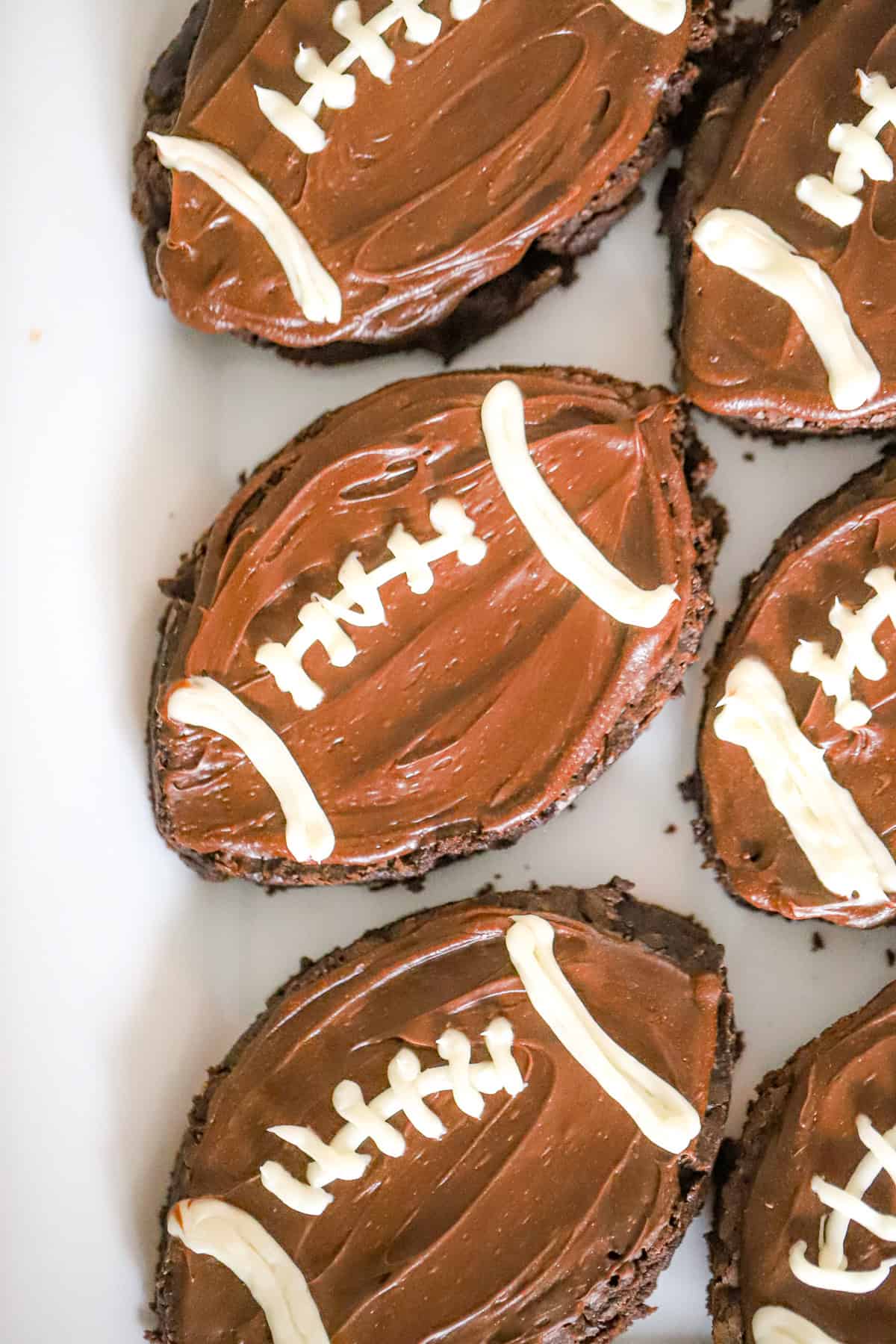 decorated easy football brownies