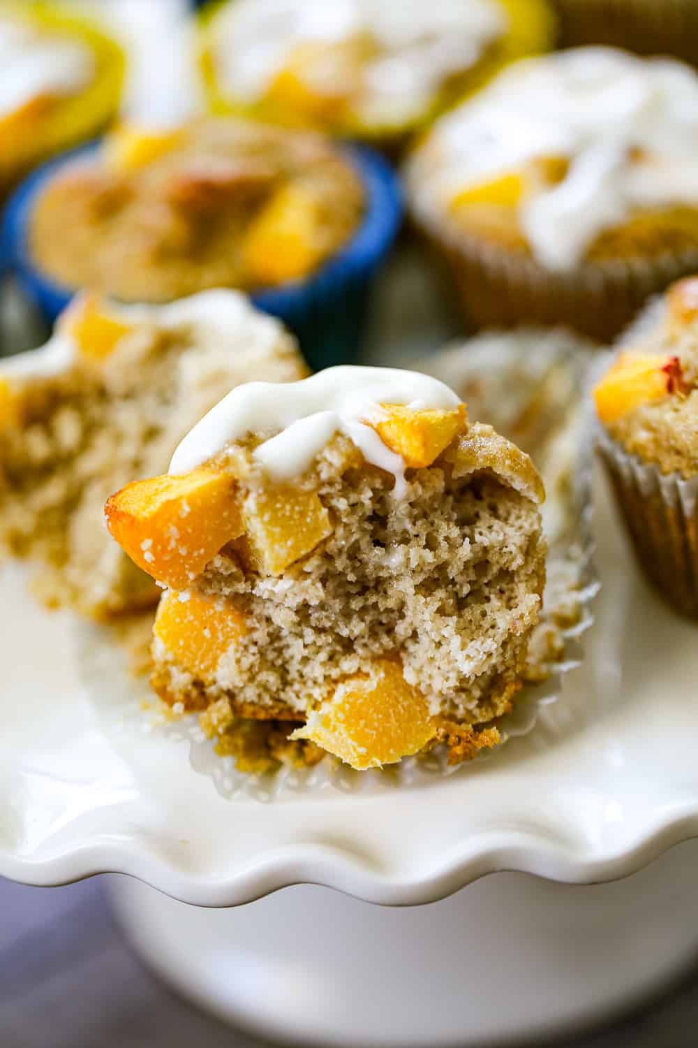 bite out of a gluten free almond flour muffin