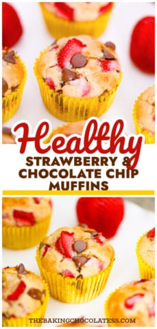 Healthy Blender Strawberry Chocolate Chip Muffins