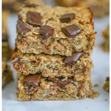 Healthy Chunky Monkey Oatmeal Bars desserts recipes quick easy