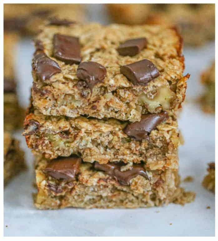 Healthy Chunky Monkey Oatmeal Bars desserts recipes quick easy