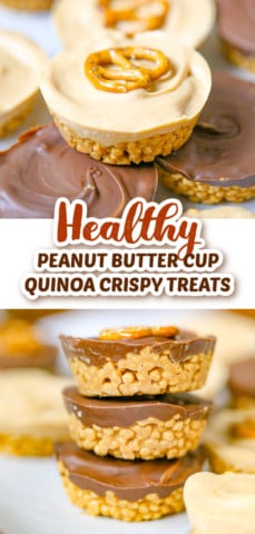Healthy Peanut Butter Cup Quinoa Crispy Treats&nbsp;