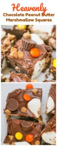 Heavenly Chocolate Peanut Butter Marshmallow Squares