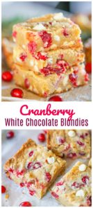 Holiday Cranberry White Chocolate Blondies