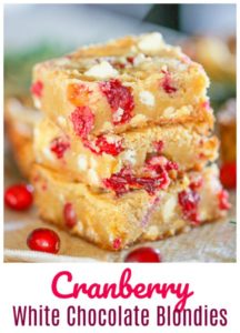 Holiday Cranberry White Chocolate Blondies