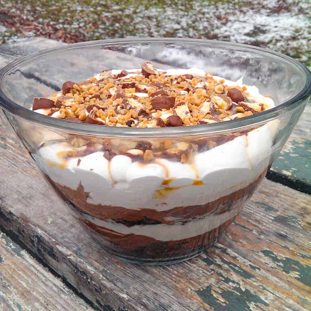 caramel brownie trifle