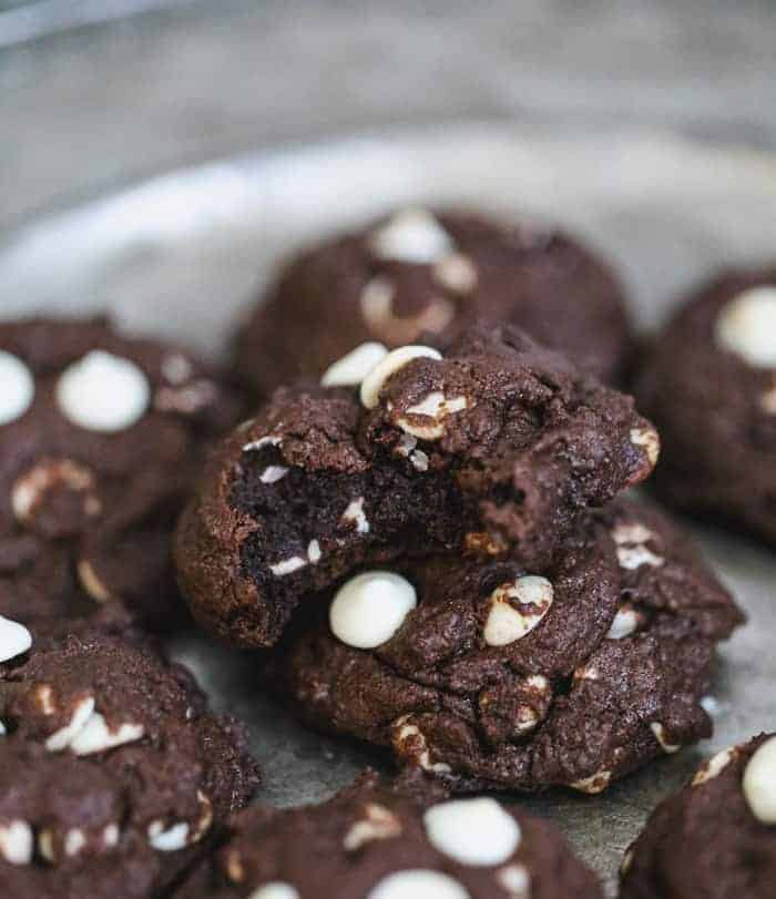 Chocolate Fudge White Chocolate Chip Cookies - Vegan & GF Options