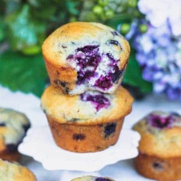 Bakery Style Blueberry & Blackberry Muffins