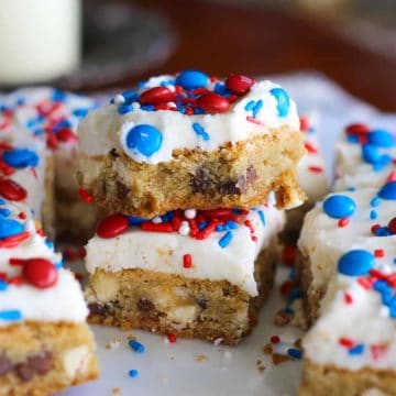 Red White and Blue Chocolate Chip Bars