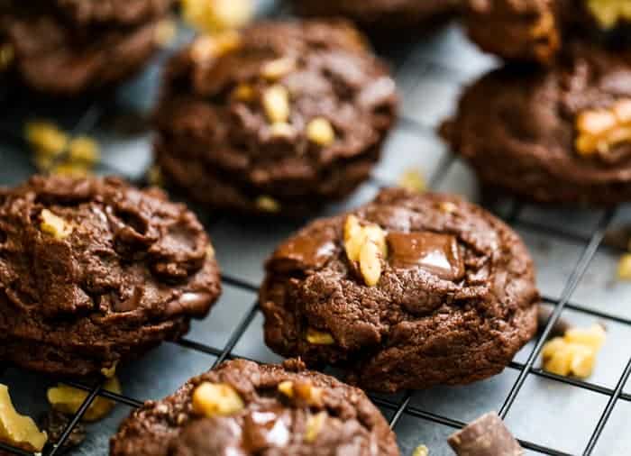 Brownie Walnut Chocolate Chunk Cookies recipe healthy vegan gluten free 