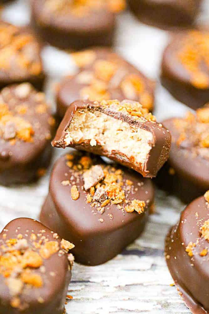 heart shaped truffles Butterfinger recipe
