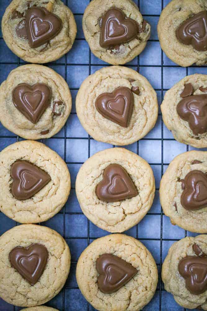 Chocolate Heart Peanut Butter Cookies recipe for valentine's day