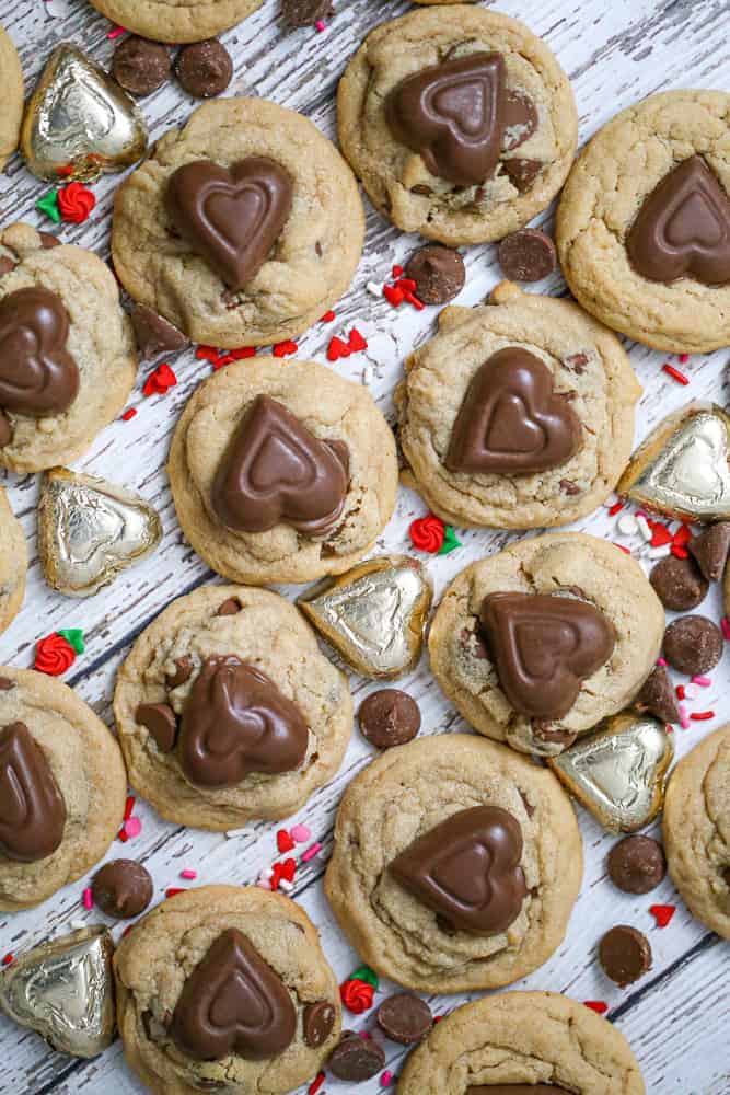Chocolate Heart Peanut Butter Cookies