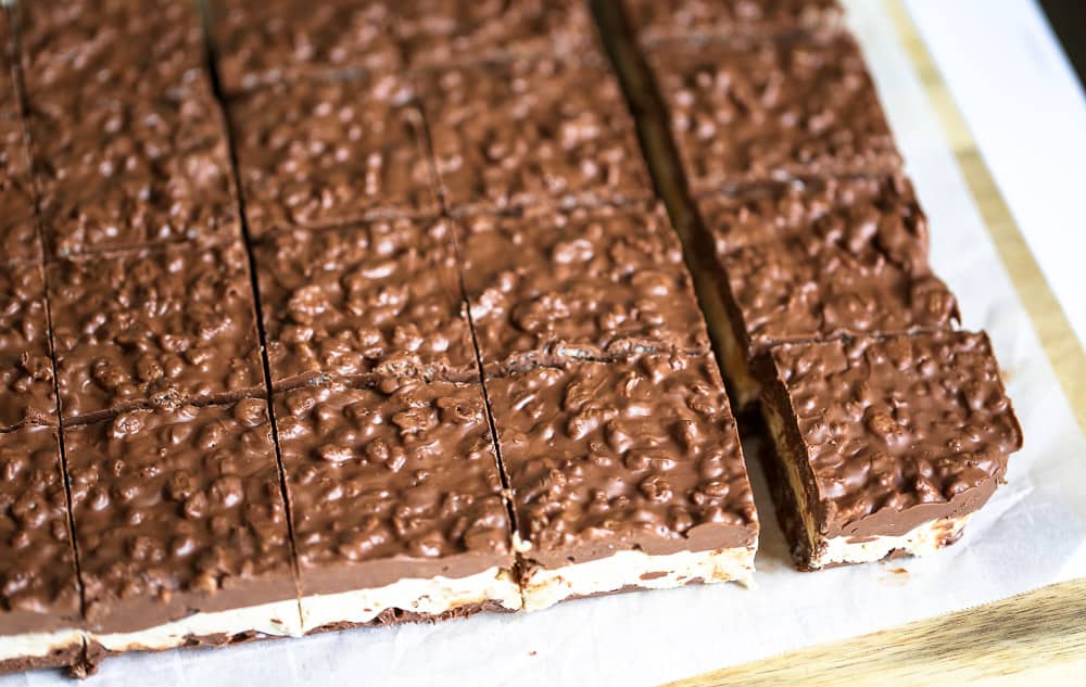 no bake chocolate peanut butter nutty crunch bars recipe