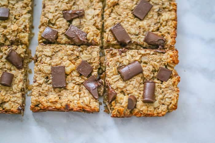 Healthy Chunky Monkey Oatmeal Bars desserts recipes quick easy healthy baked goods