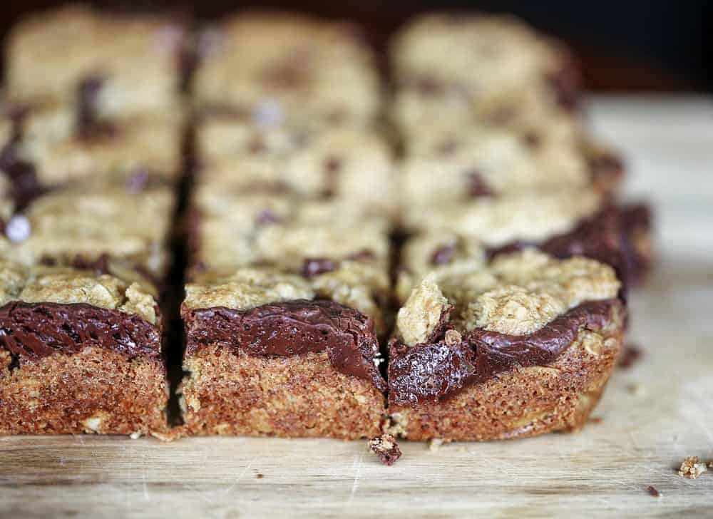 Chocolate Oatmeal Fudge Bars (Gluten Free Option)