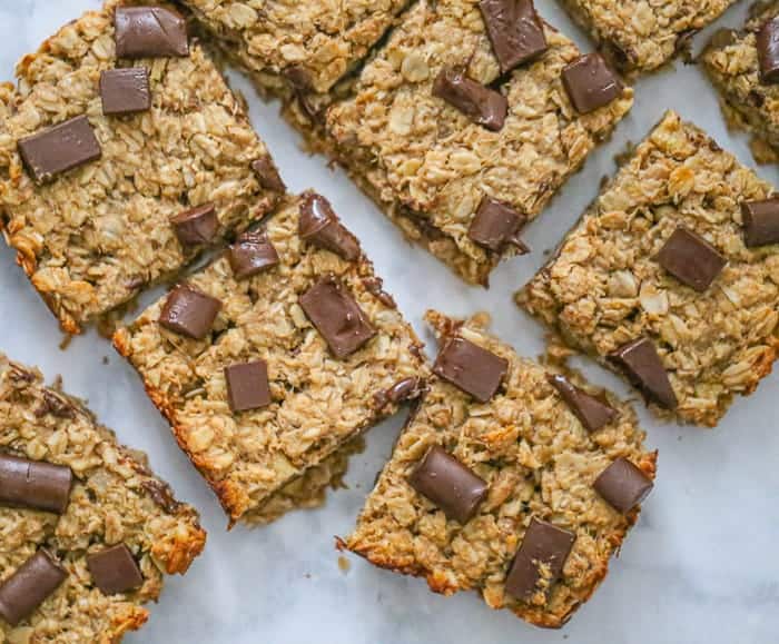 Healthy Chunky Monkey Oatmeal Bars desserts recipes quick easy