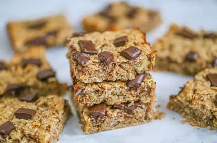 Healthy Chunky Monkey Oatmeal Bars desserts recipes quick easy