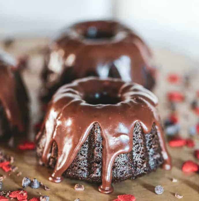 Mini Decadent Chocolate Ganache Bundt Cakes