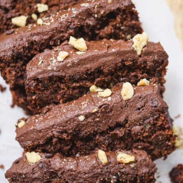 Chocolate Banana Dream Cake Loaf with Chocolate Walnut Frosting