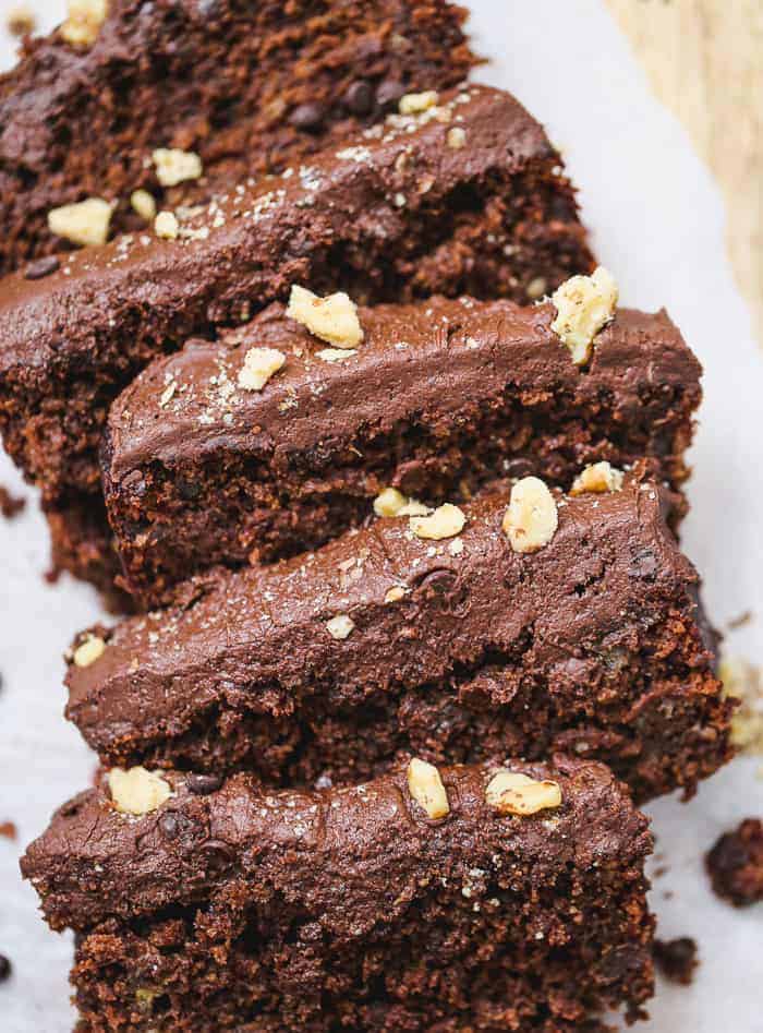 Chocolate Banana Dream Cake Loaf with Chocolate Walnut Frosting