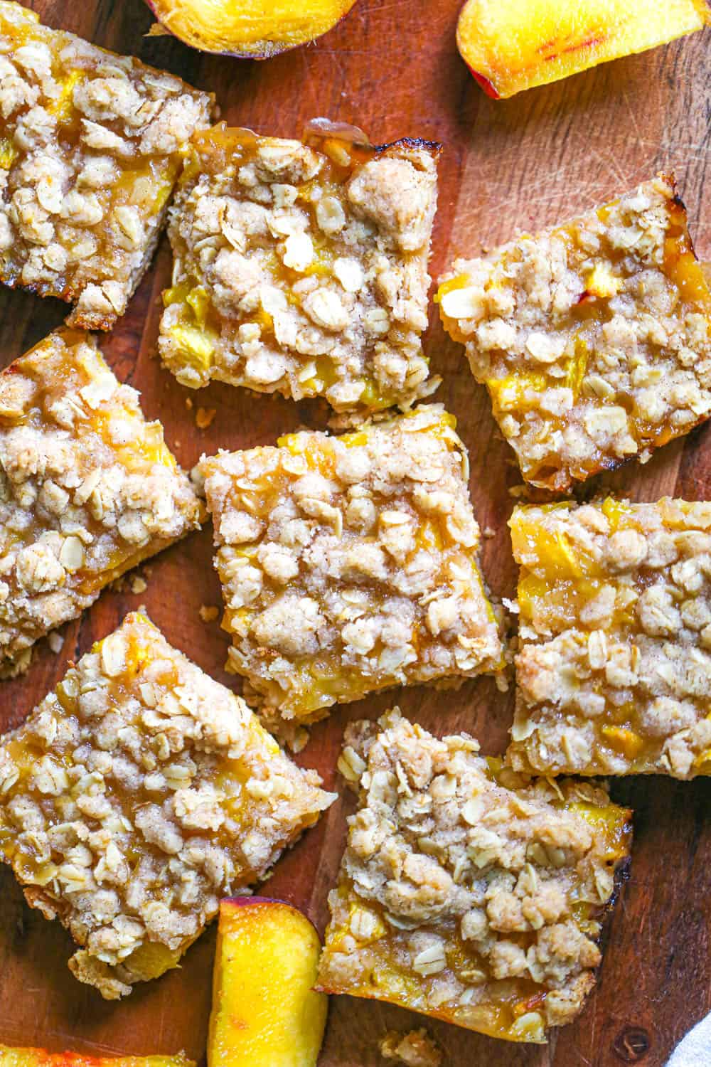 Oatmeal Peach Crumble Bars