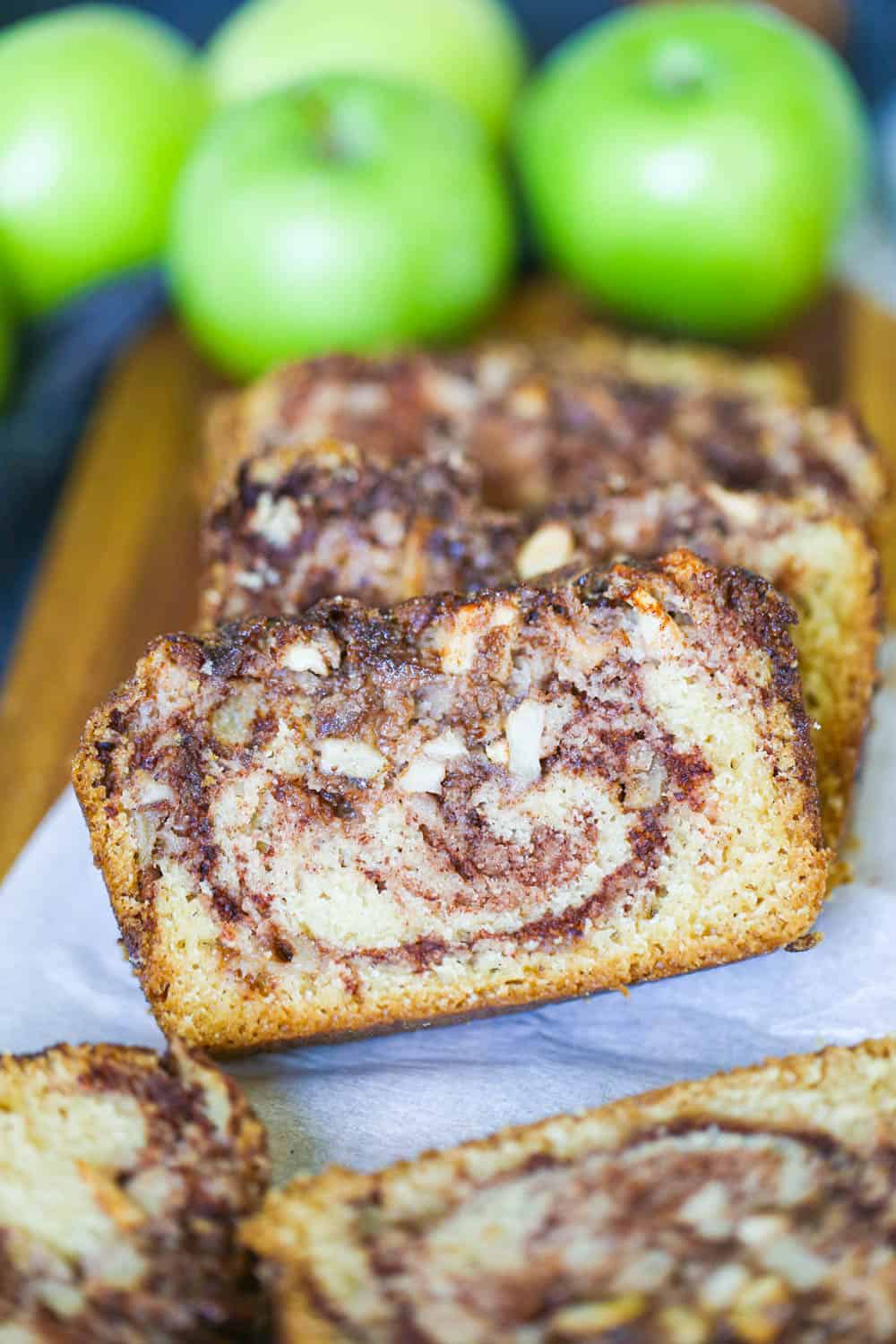 slices of cinnamon apple bread