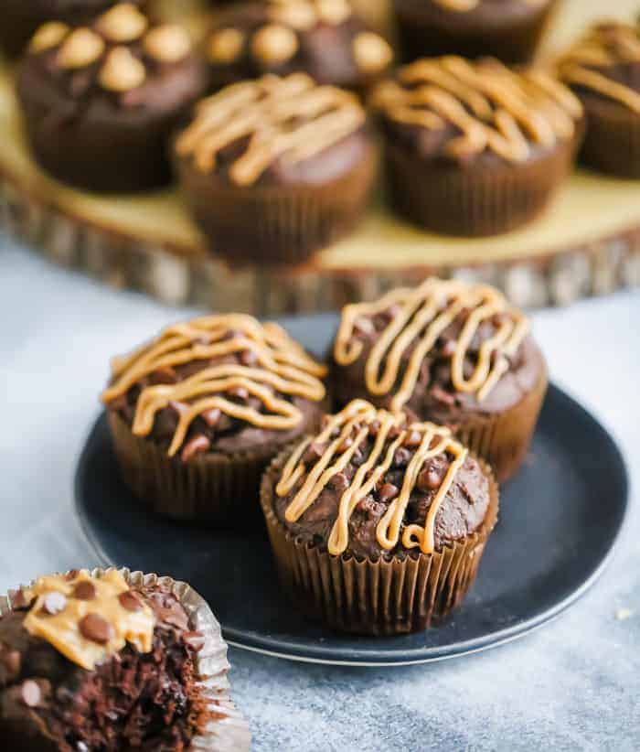 Healthy Chocolate Peanut Butter Muffins