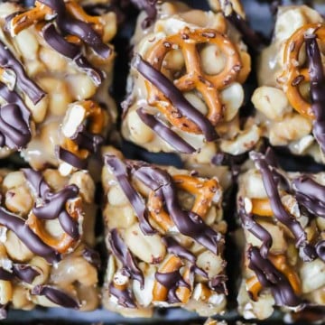 Salted Caramel Pretzel & Peanut Dark Chocolate Brownies