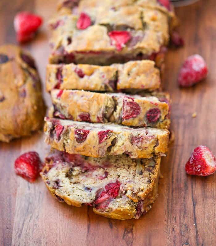 Banana Strawberry Walnut Bread