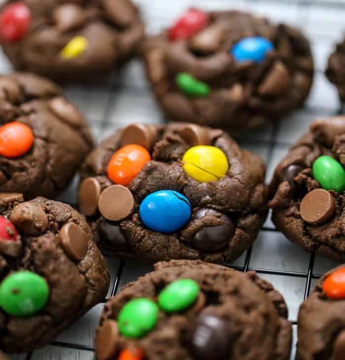 Thick & Chewy Chocolate M&M Cookies