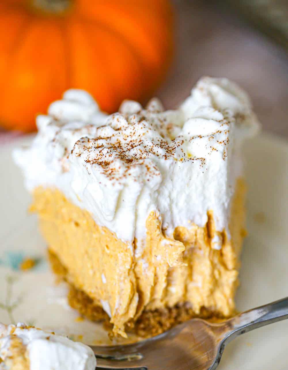 bites out of No Bake Pumpkin Cheesecake