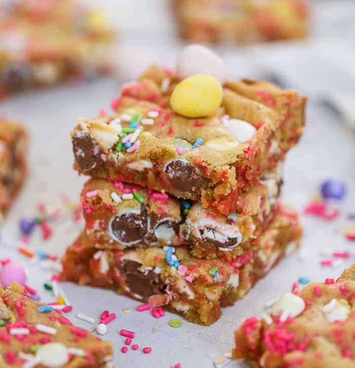 Sheet Pan Confetti Cadbury Chocolate Easter Egg Cookie Bars