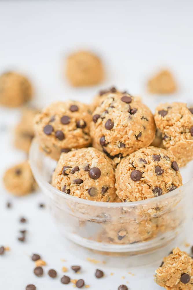 Healthy Chocolate Chip Cookie Dough Balls - GF option
