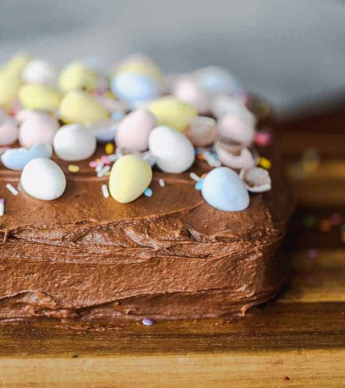 Chocolate Candy Egg Fudge Cake