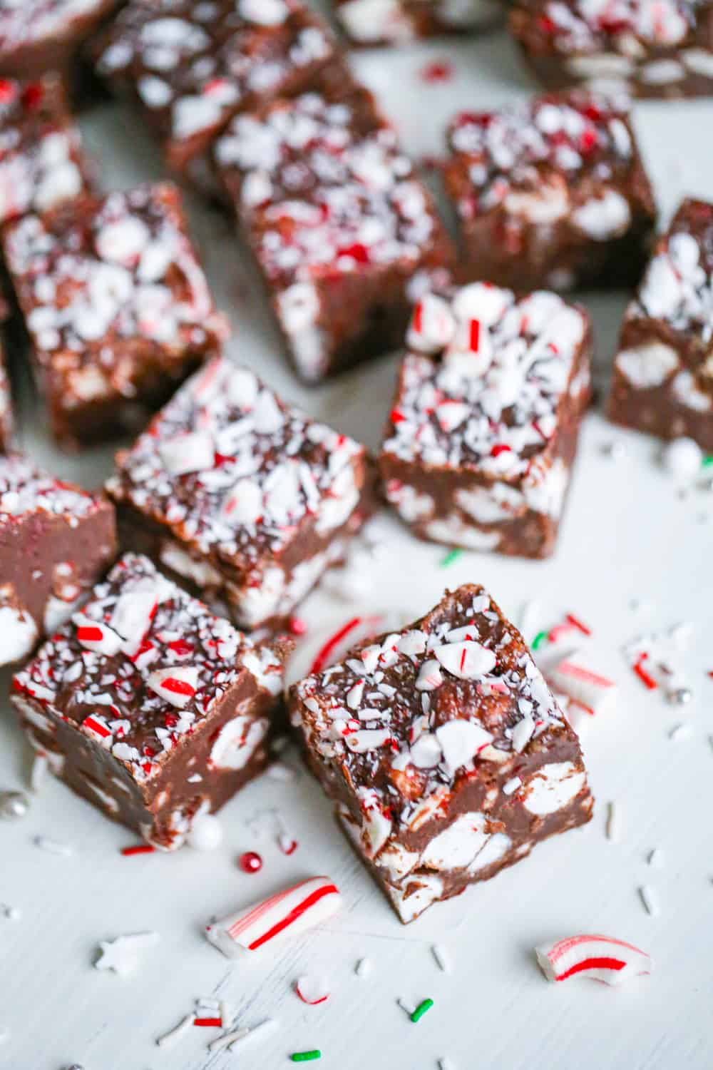 peppermint fudge with marshmallows