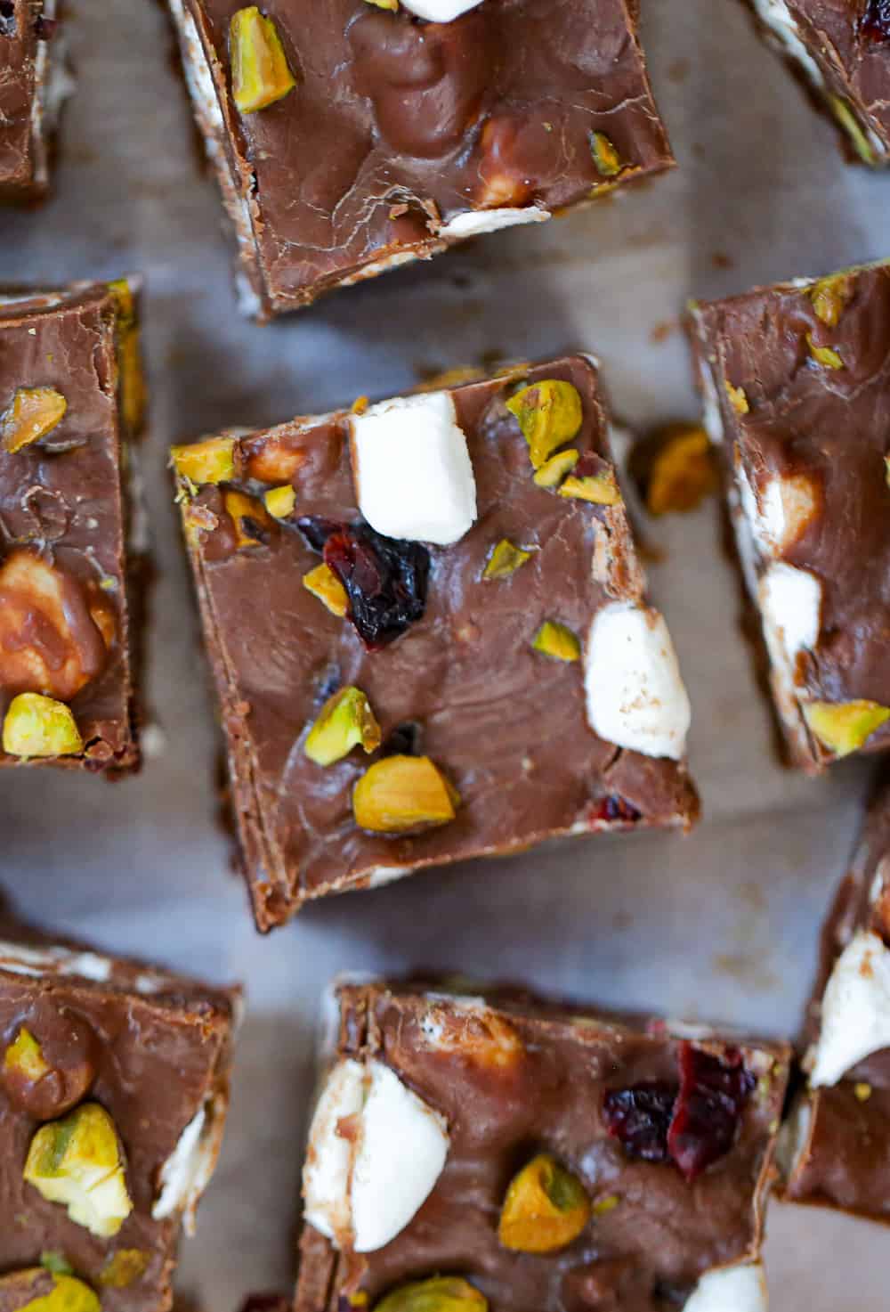 chocolate cherry fudge with marshmallows