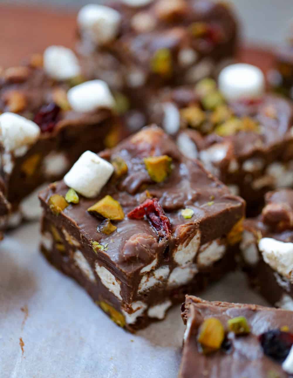 chocolate pistachio fudge