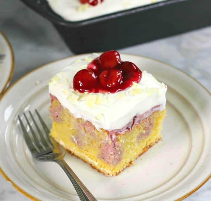 Very Cherry Cheesecake Poke Cake