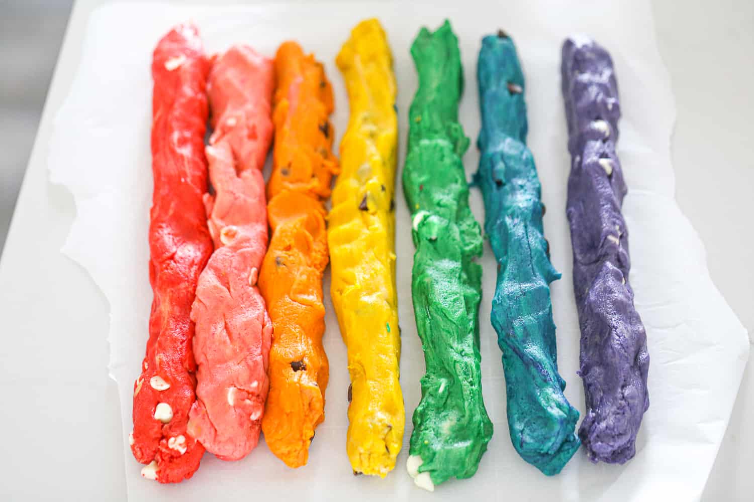 Rainbow cookies dough