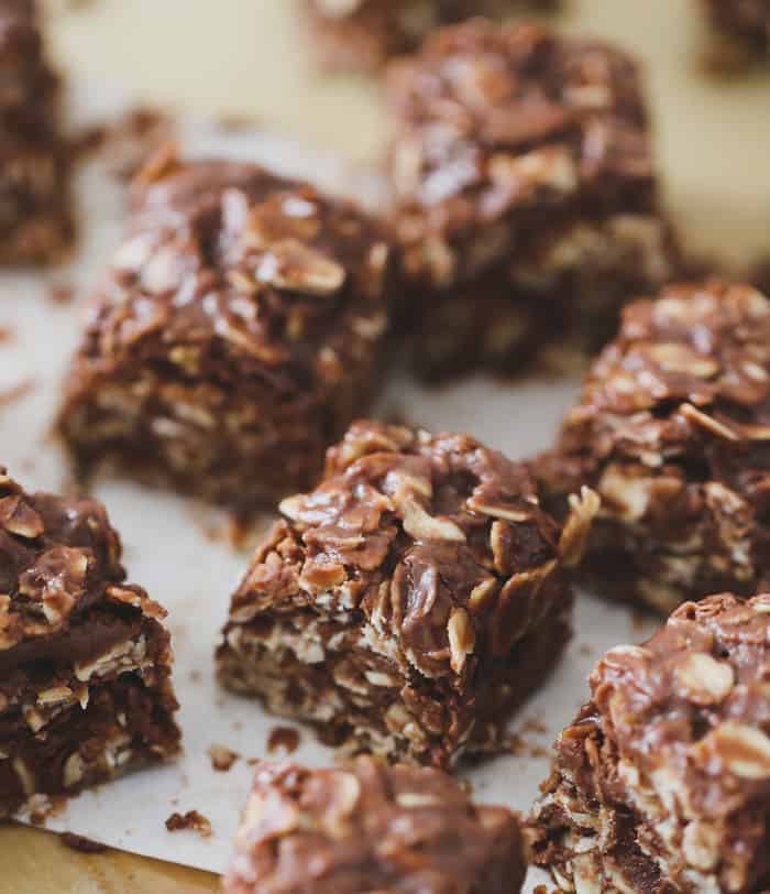 Yummy Chocolate Granola Oat Bar Bites - Healthy & No Bake too!