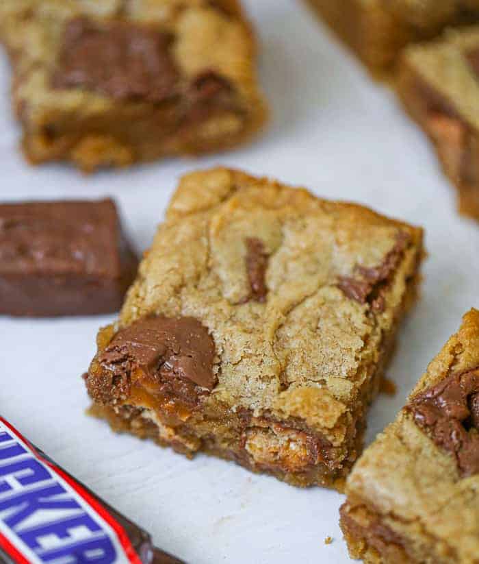 Ultimate Snickers Peanut Butter Blondies recipe