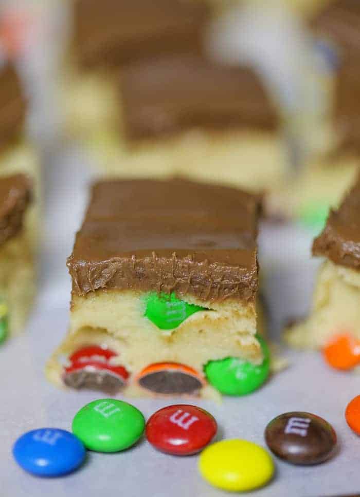 no bake cookie dough bar recipe m&m m&m's bars