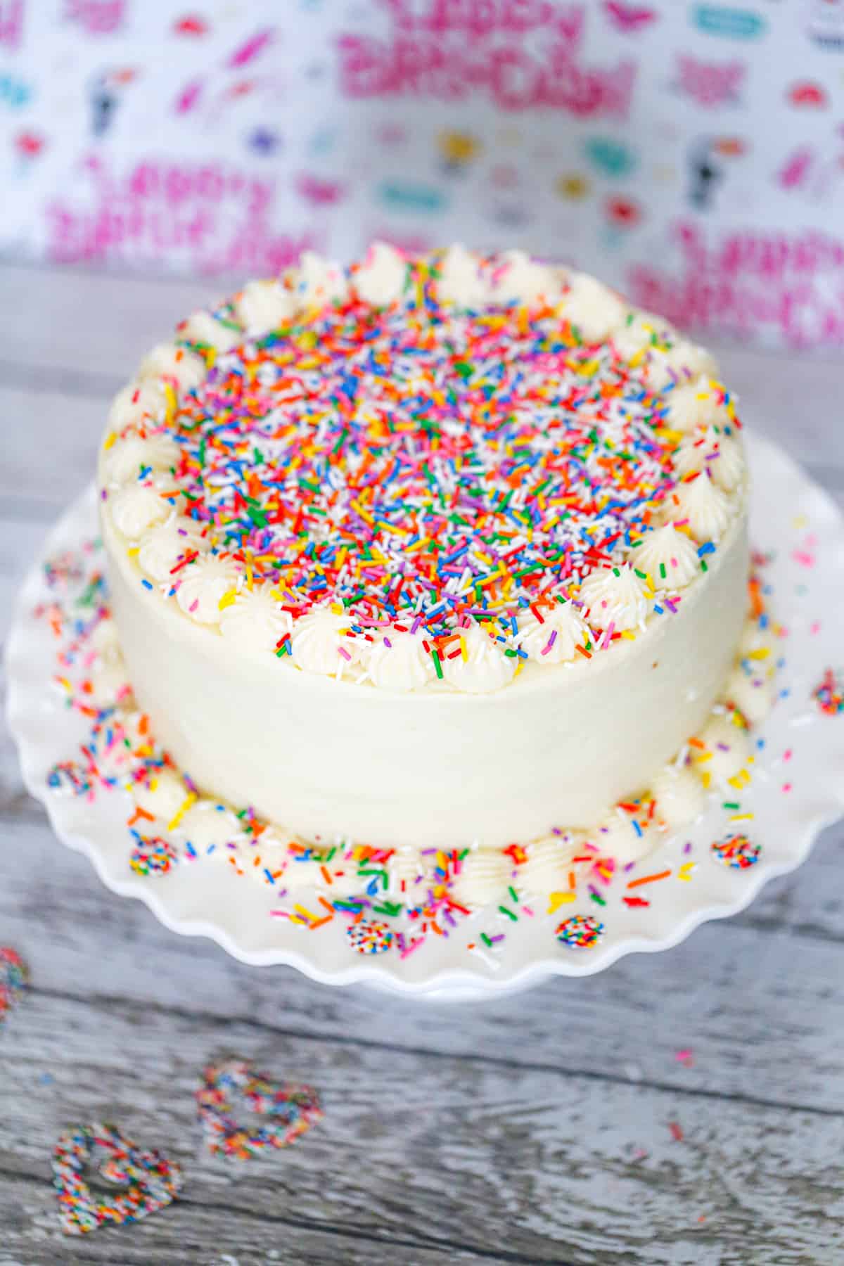 vanilla cake with sprinkles