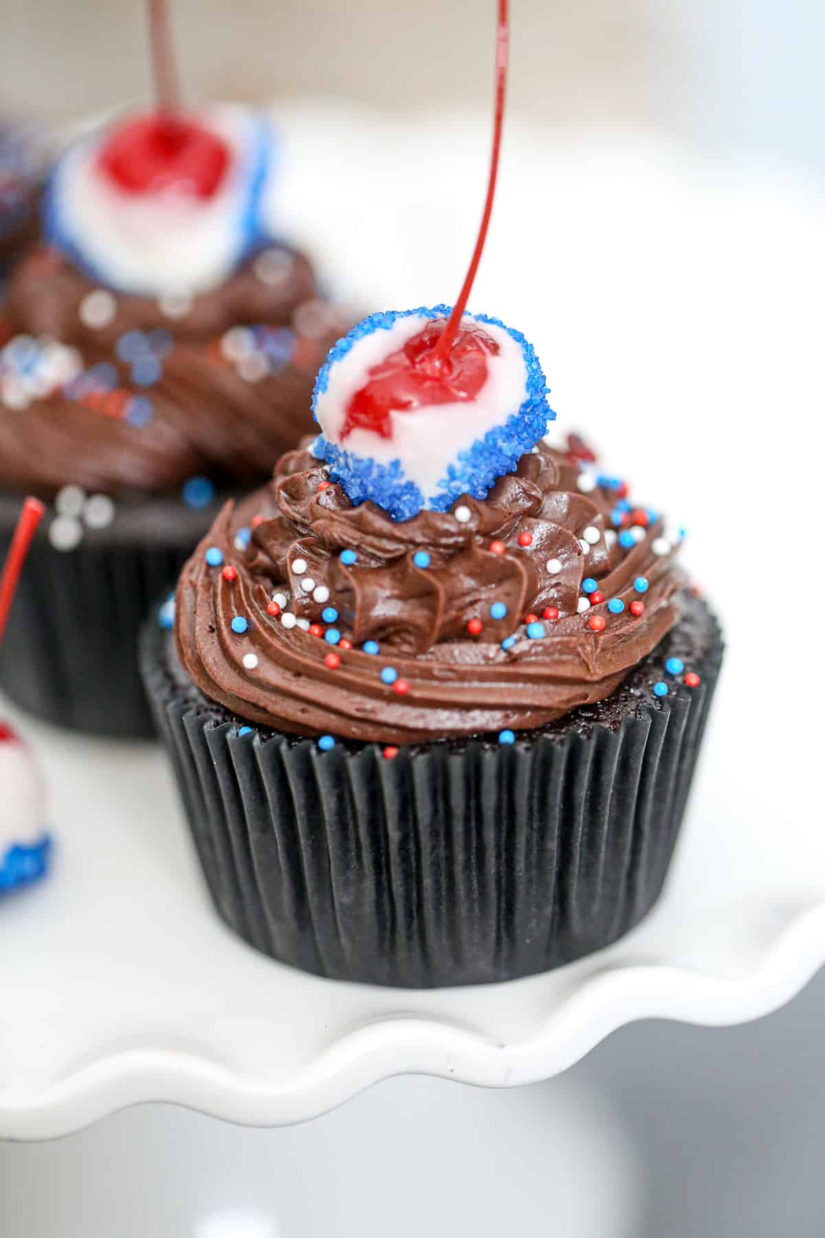 4th of July Cherry Bomb Cupcakes