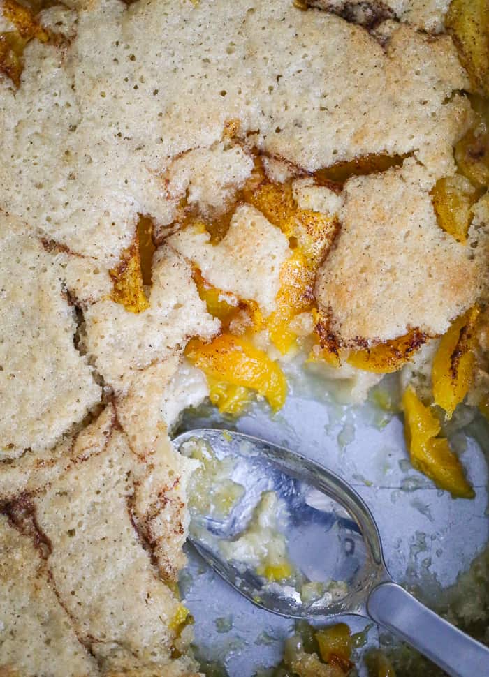 homemade peach cobbler